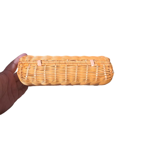 J. Crew Rattan Orange Flap Turn Style Open/ Close Clutch - Picture 3 of 16